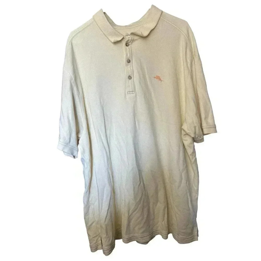 Tommy Bahama Mens 2X Polo Collared Short Sleeve Yellow Shirt